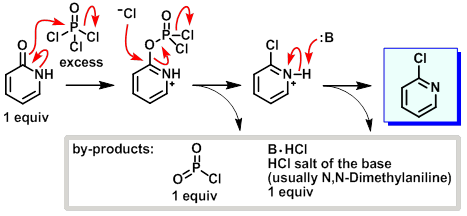 Phosphorous oxychloride mechanism, with base